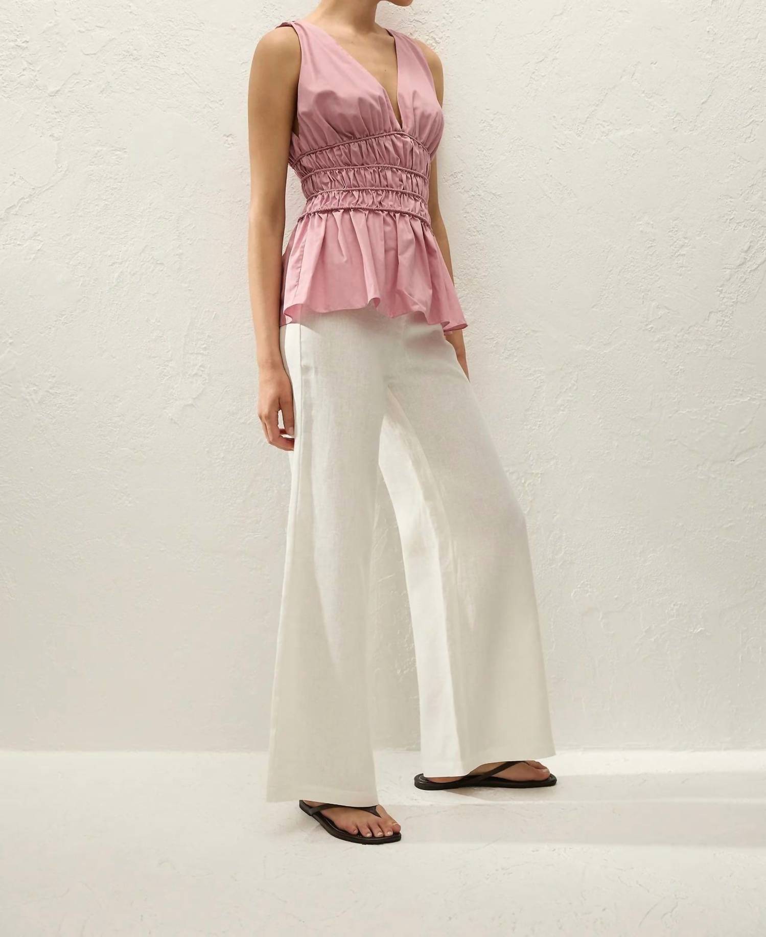 FAITHFULL THE BRAND SAJA TOP in dusk - women's shirt - alternate view