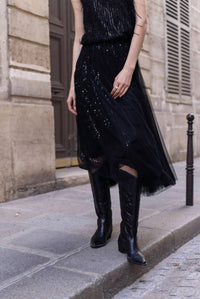 Choklate Paris - Ambre Tulle & Sequin Midi Skirt
