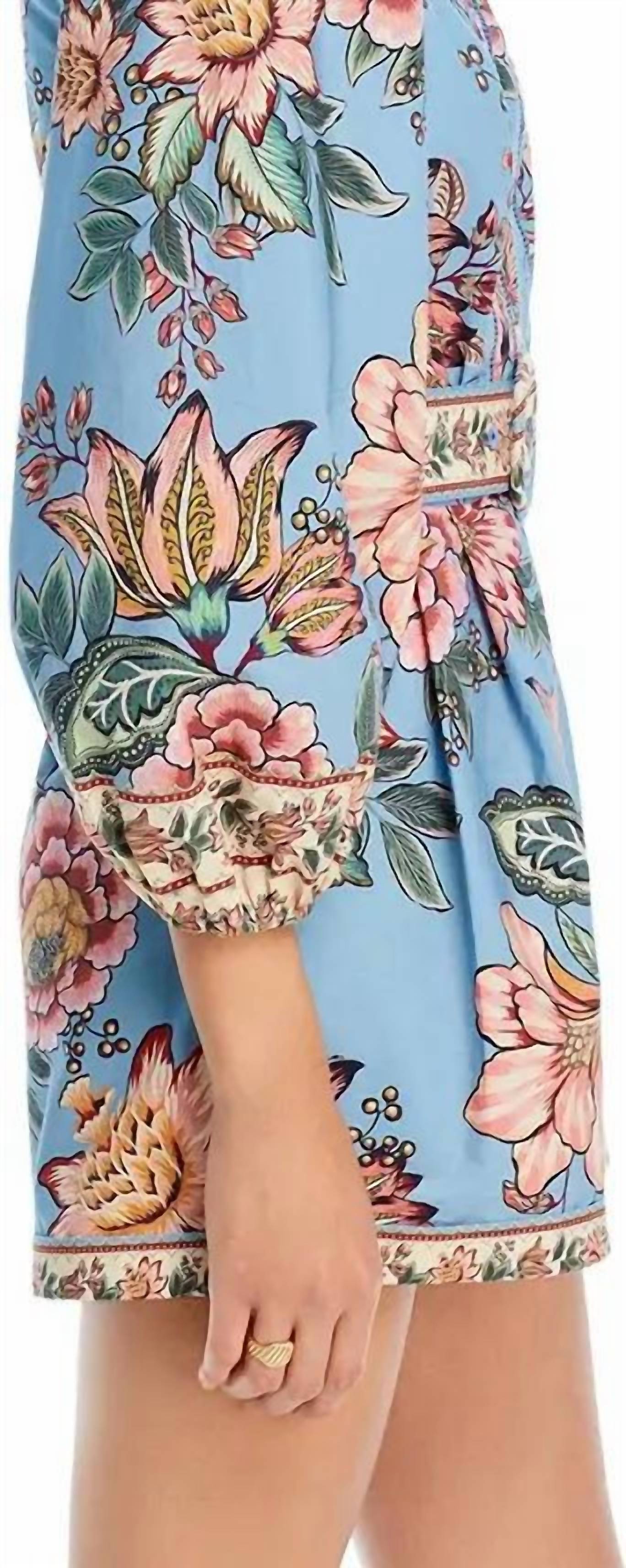 FARM RIO Wonderful Bouquet Romper in blue - women's pants - alternate view