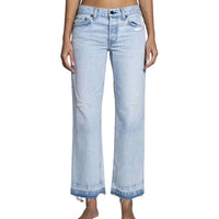 ASKK NY Women's Low Rise Straight Jeans in bleach destroy - women's jeans