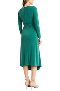 Maggy London - Long Sleeve Ruching Detail Midi Dress