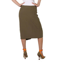 Versace - Caramel Draped Midi Skirt