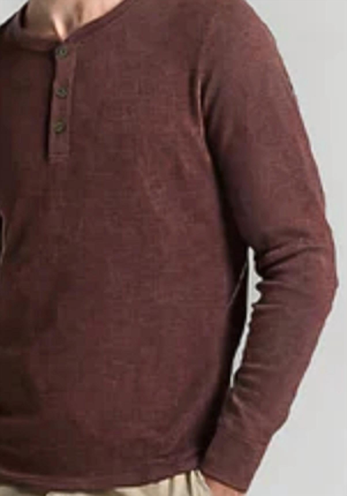 North River - Waffle 3 Button Henley Top