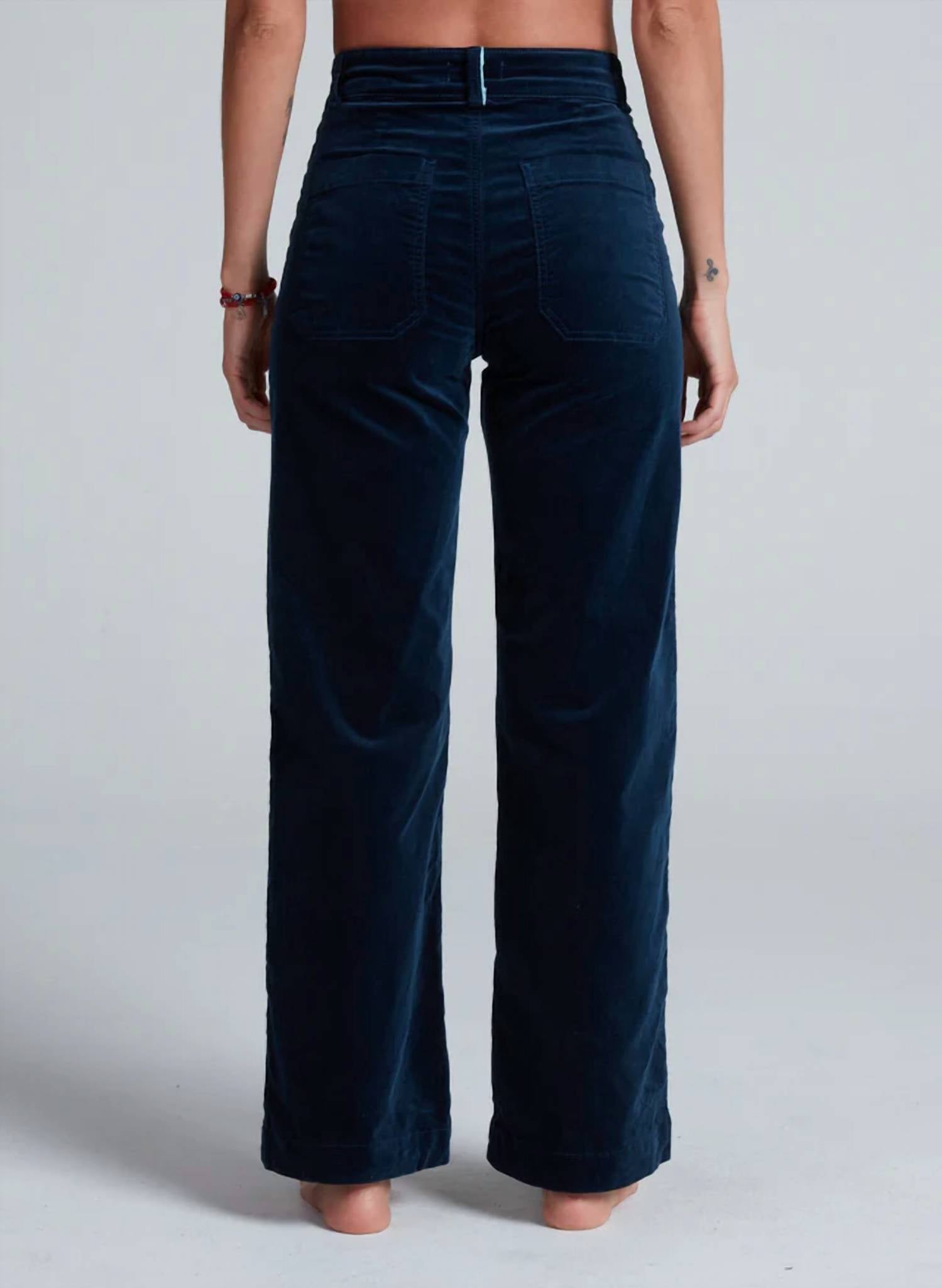 Askk Ny - Sailor Velvet High Rise Wide Leg Pants