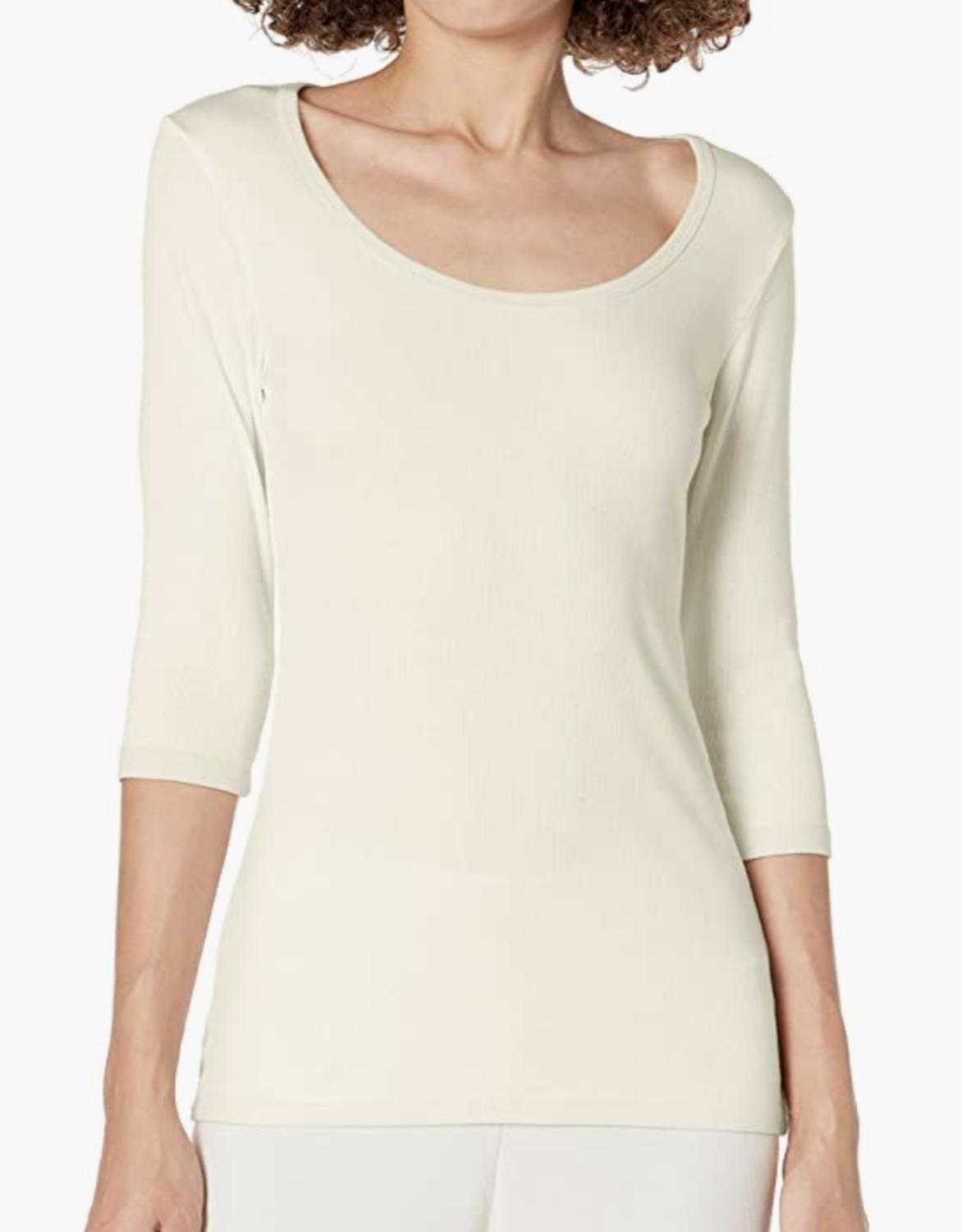 Pj Harlow - Women's Norah Rib Knit 3/4 Sleeve Tee