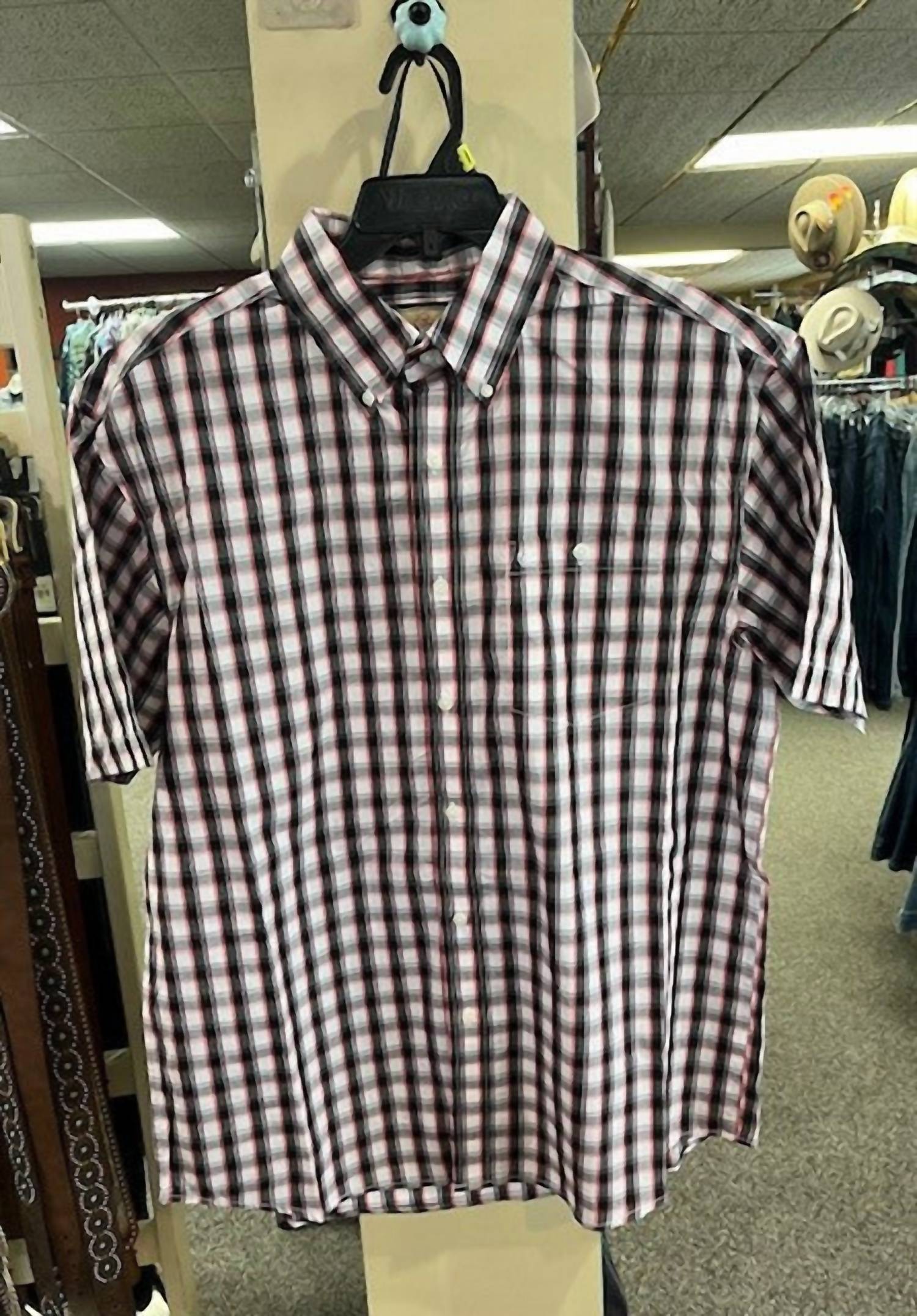 Wrangler - Men's Short Sleeve Plaid Button Shirt