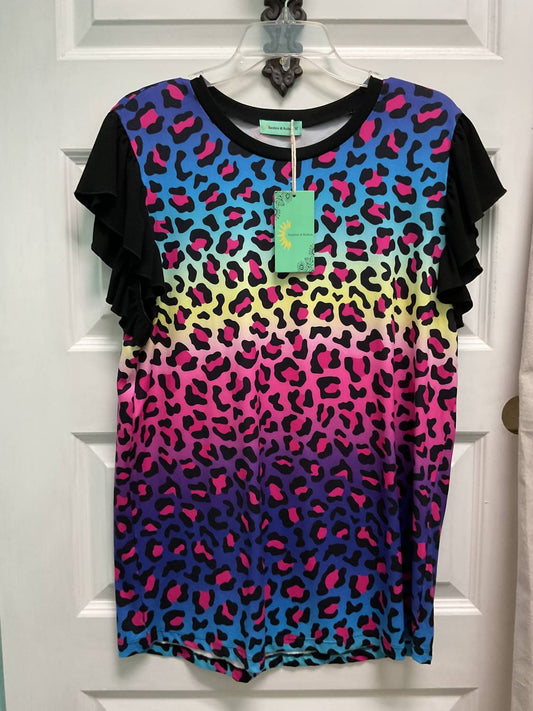 Sunshine & Rodeos - Women's Leopard Top With Butterfly Sleeves