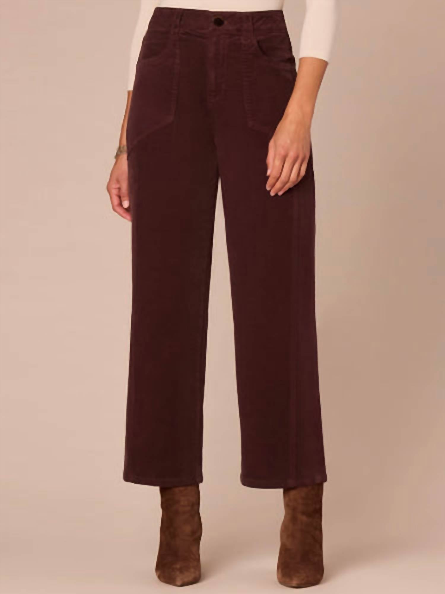 Democracy Solution Skyrise Relaxed Straight Leg Jeans in oxblood - women's pants
