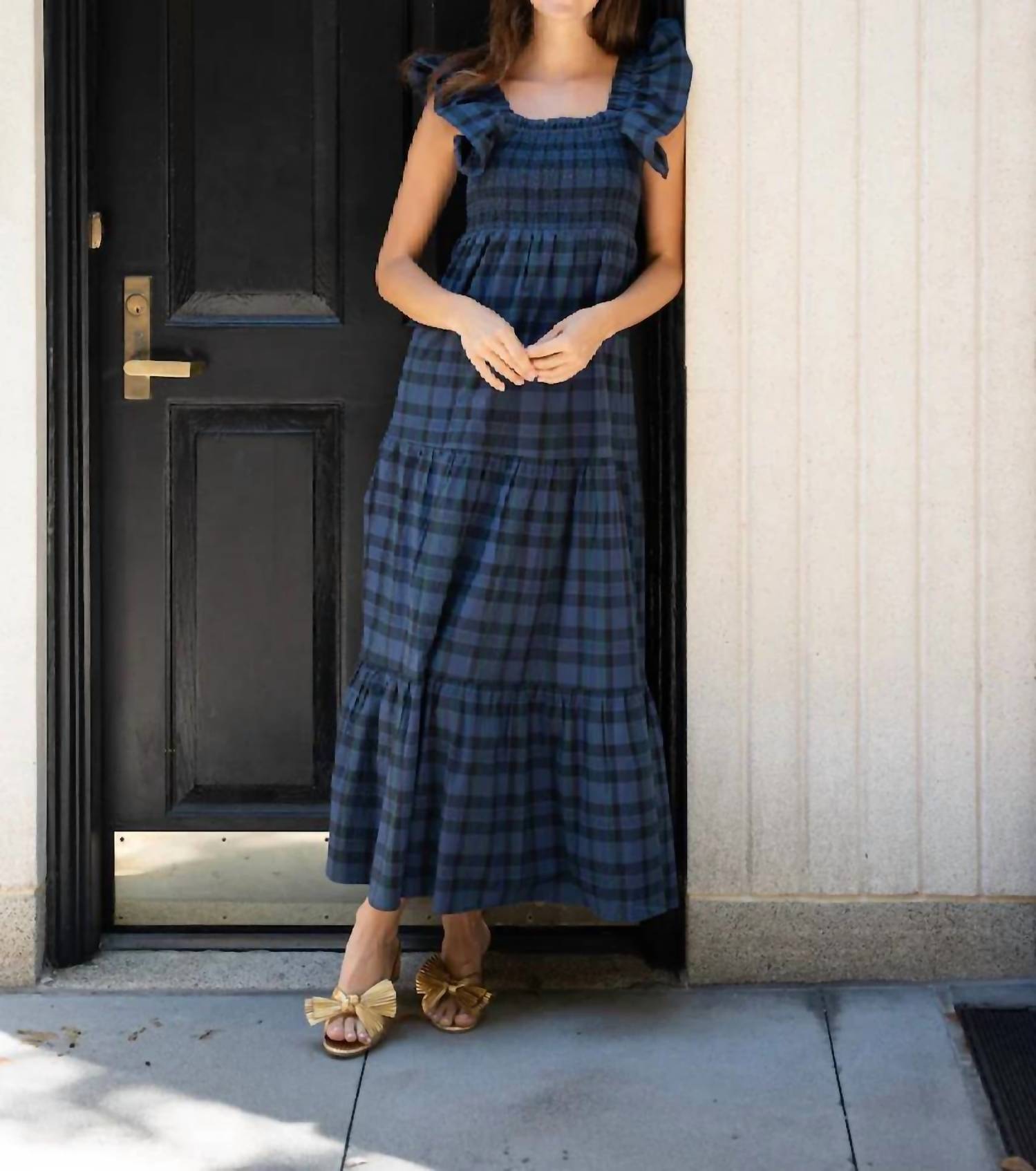 Sts Blue - Women's Flutter Sleeve Smocked Midi Dress