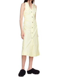 Ganni - Women's Seersucker Midi Dress