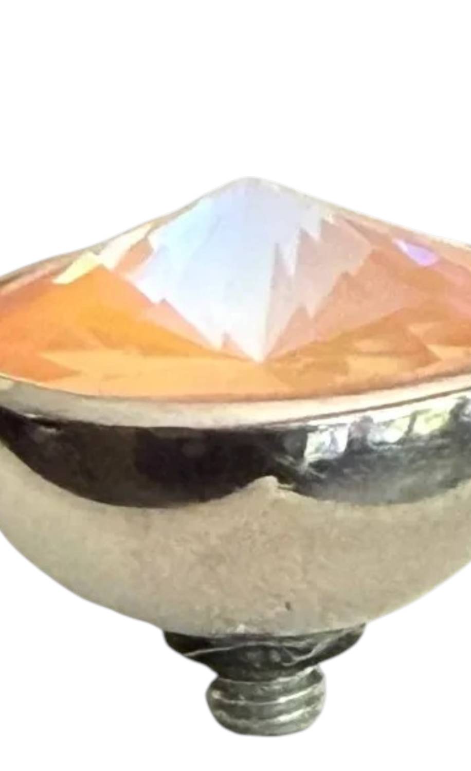 Qudo Women's Bottone 13mm Jewelry Topper in flamingo ignite silver - women's jewelry - detail view
