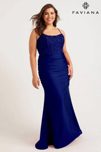 Faviana - Playful Fitted Silhouette Prom Gown - Plus