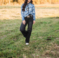 Via Maria's Wide Leg Pants in blue - women's pants - detail view