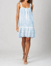 Miguelina - Havana Floating Flower Voile Embroidery Mini Dress