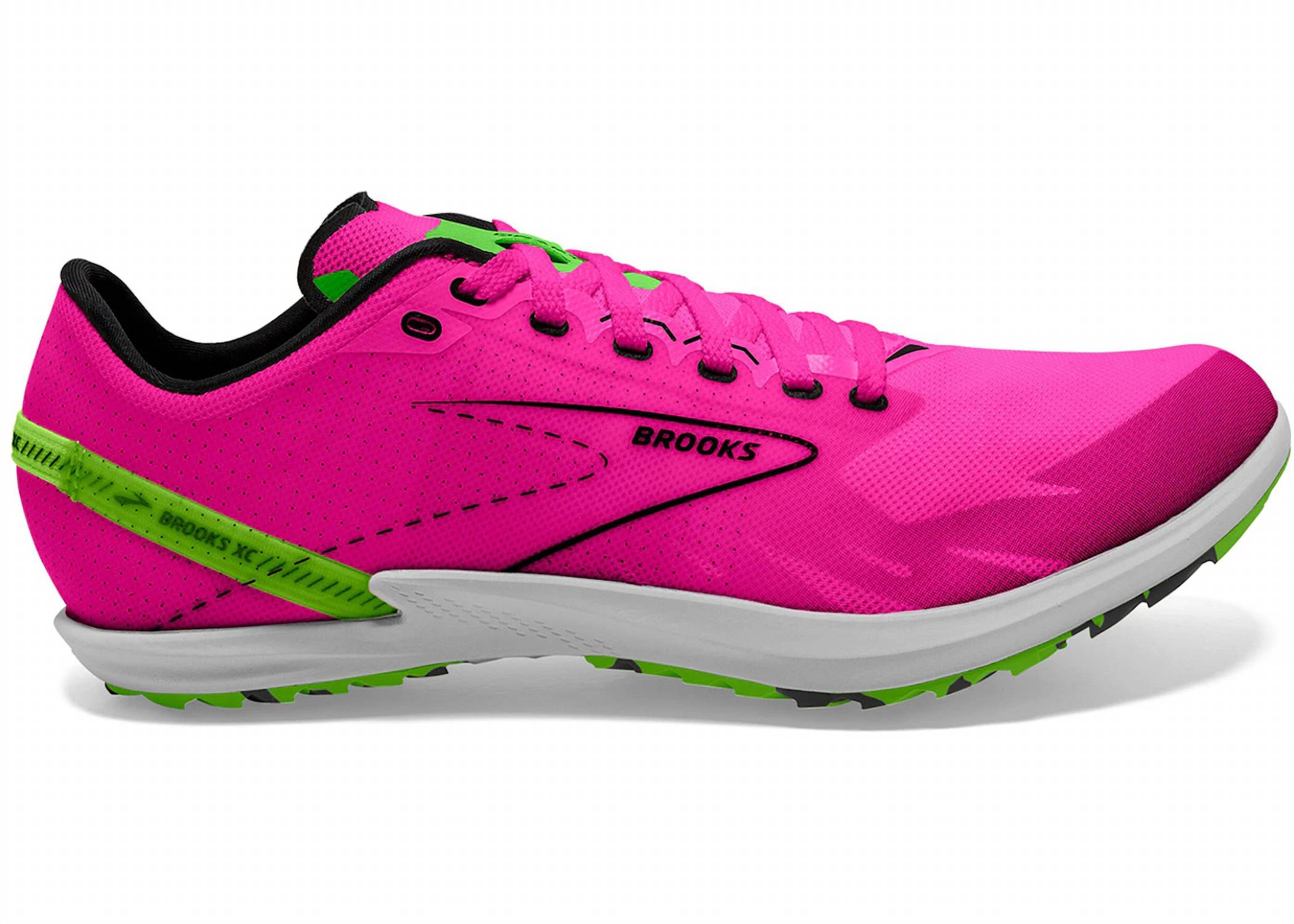 BROOKS Women's Draft Xc Spike in pink glow green black - women's shoe