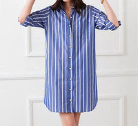 Karen Kane - Roll Tab Stripe Mini Shirtdress