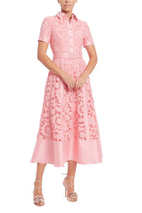 Badgley Mischka - Short Sleeve A-line Shirt Dress