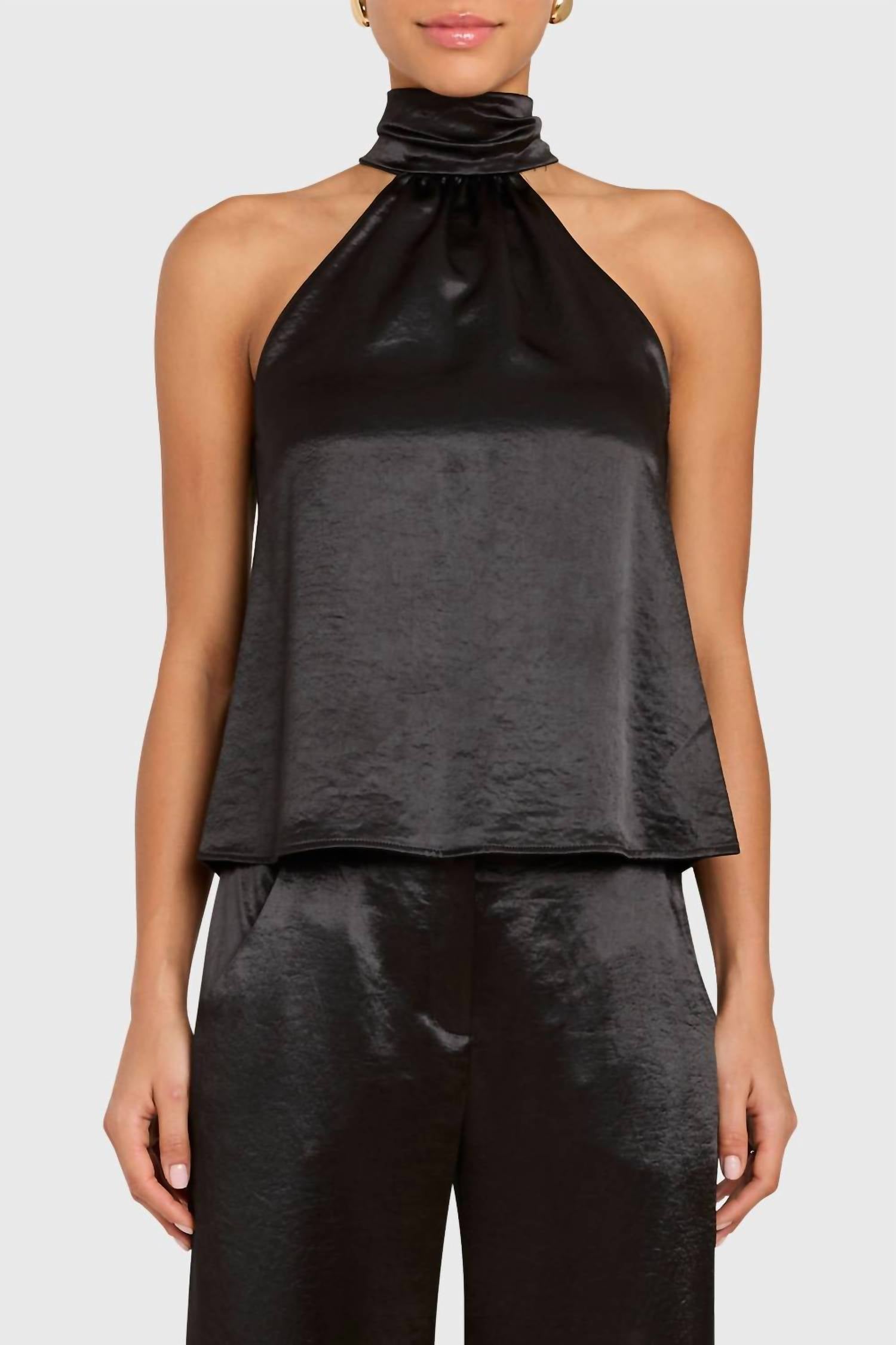 Amanda Uprichard Fontana Sleeveless Top in black - women's blouse - view 4
