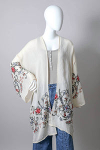 Leto - Embroidered Floral Kimono