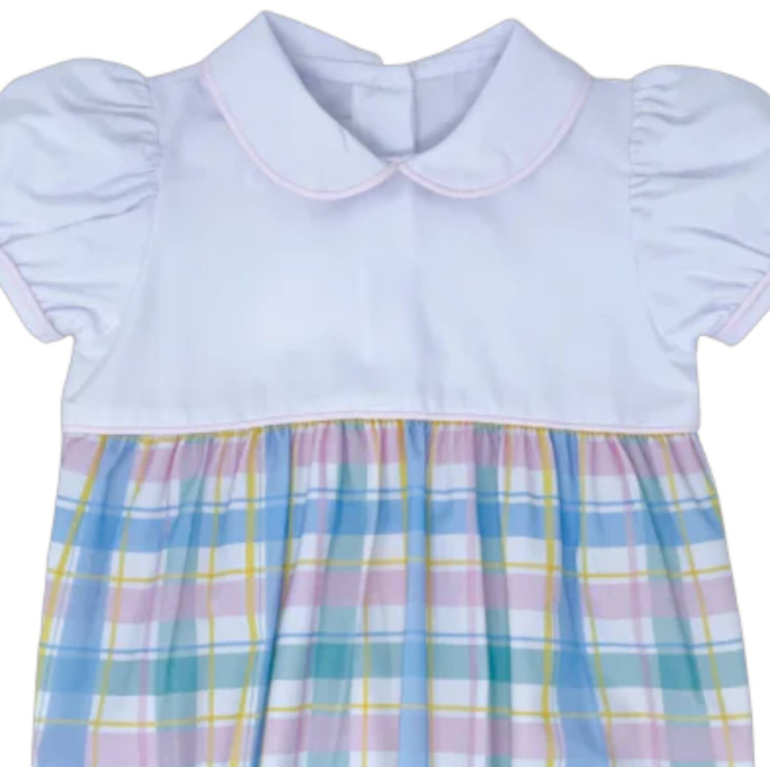 Lullaby Set Girls Bubble Onesies in plaid - kids' item - detail view