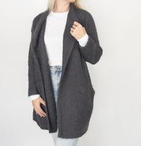 Bluivy - Soft Fuzzy Drape Cozy Cardigan