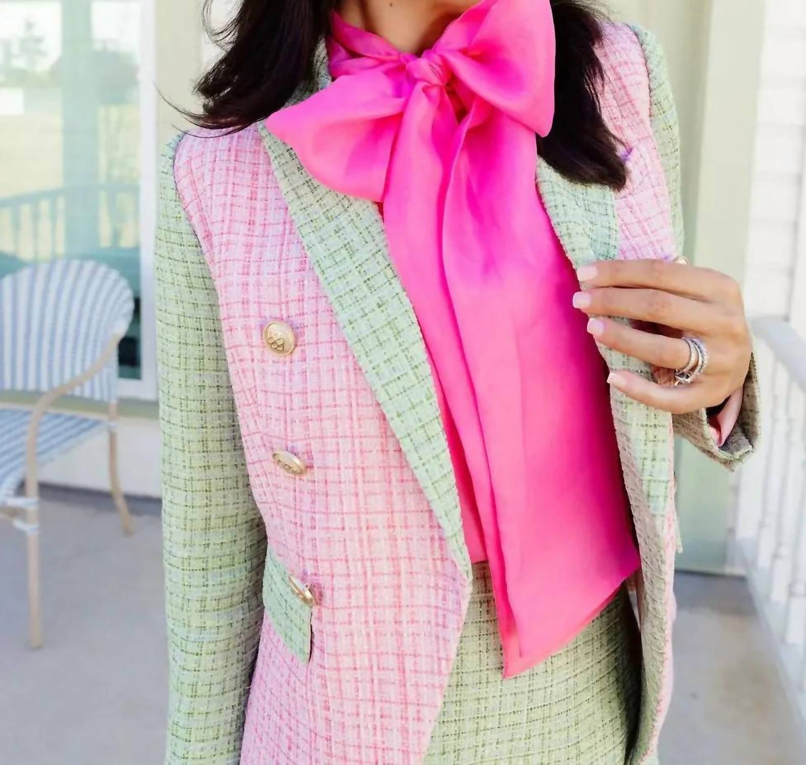 Brianna Cannon - Colorblock Tweed Blazer