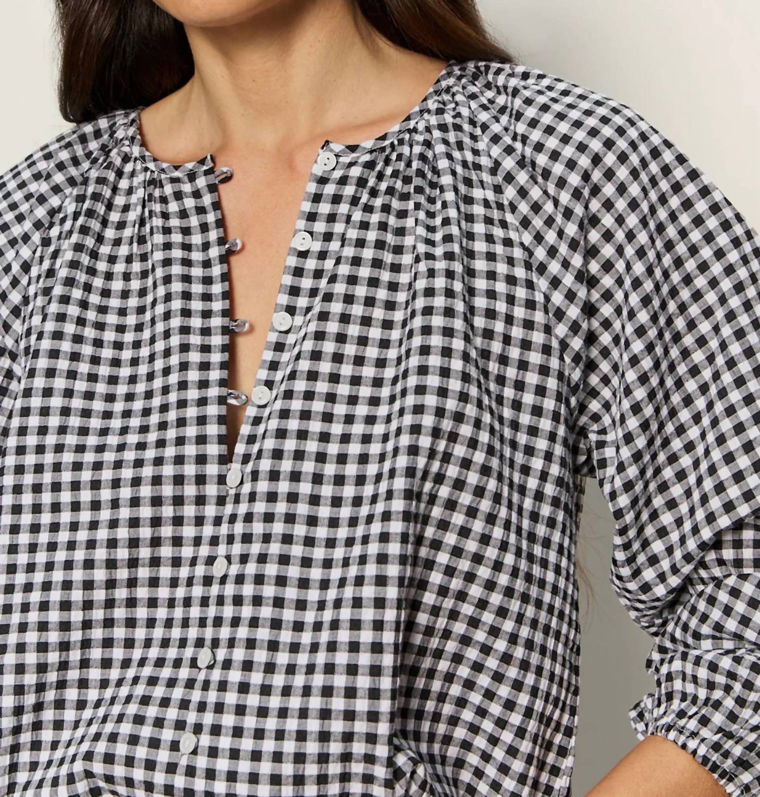Sanctuary - Perfect Gingham Button Front Blouse