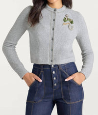 cinq a sept Allura Cardigan in light heather grey clear - women's cardigan