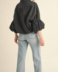 En Merci - On Call Bubble Sleeve Button Down Top