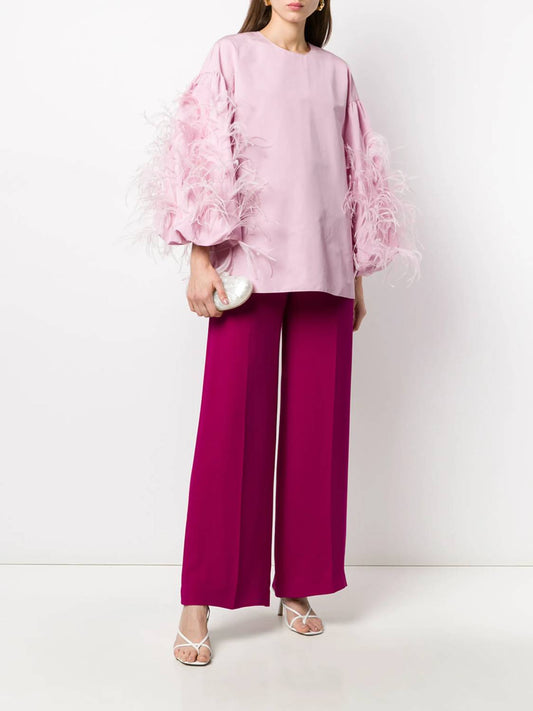Valentino - Feather Sleeve Top