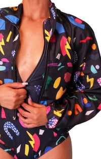 Gabriel + Simone - Bent Outta Shape Abstract Cropped Windbreaker