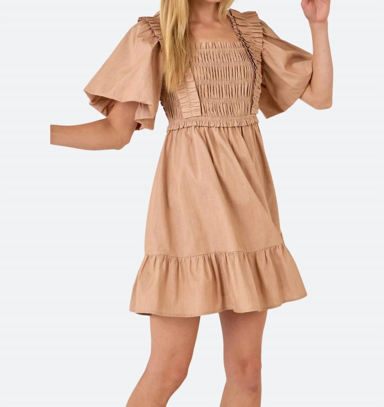 English Factory - Tyler Puff Sleeves Mini Dress