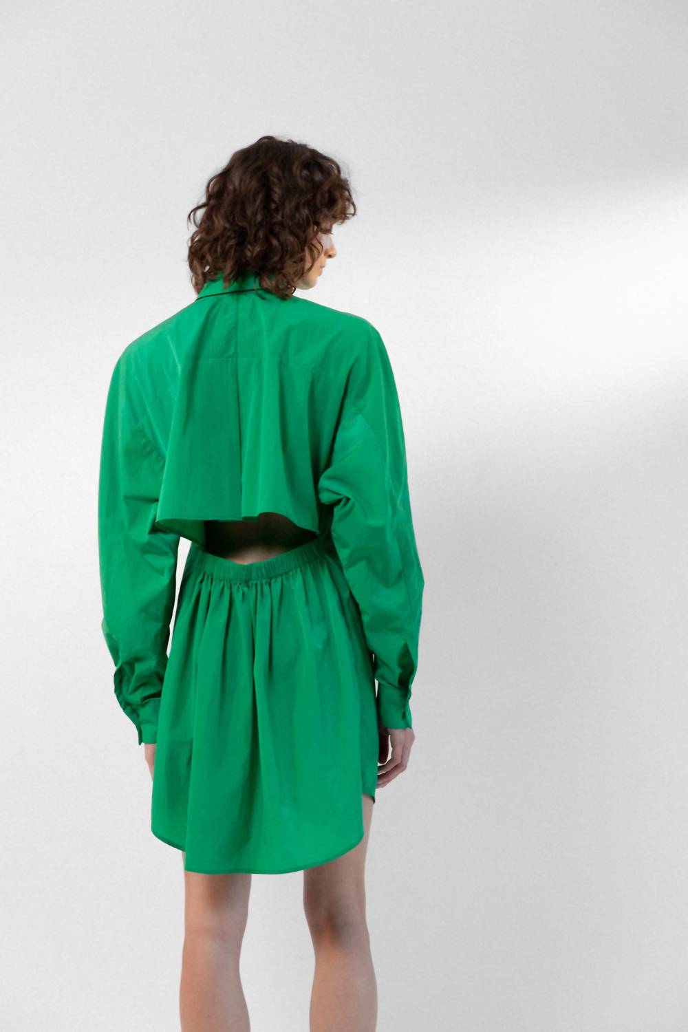 Maison Rabih Kayrouz Taffeta Short Dress in grass - women's dress - detail view