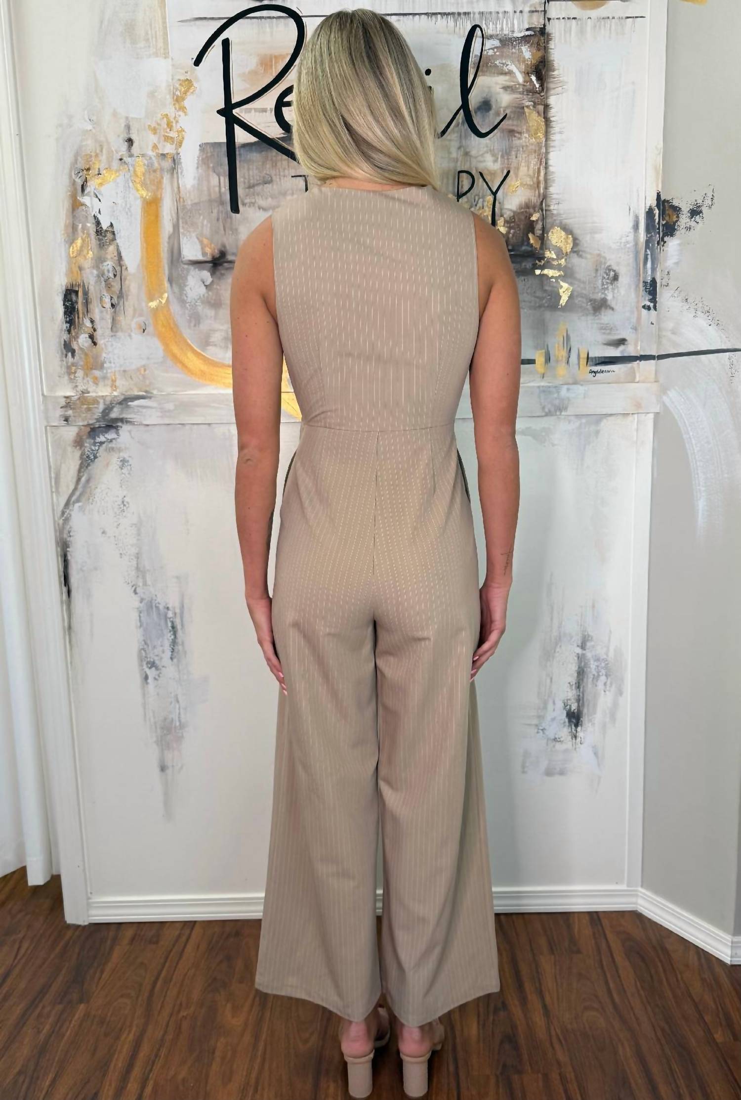 Sage The Label - Pinstripe Vest Jumpsuit