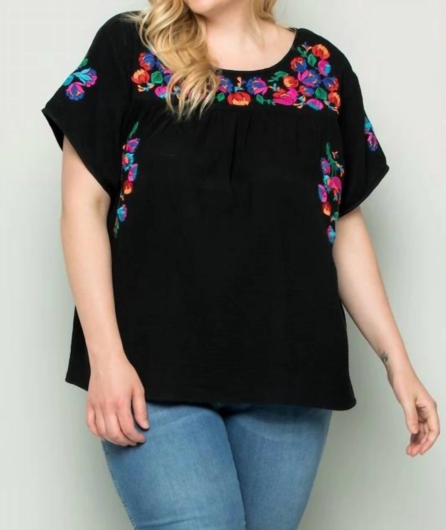 See And Be Seen - On The Border Embroidered Top