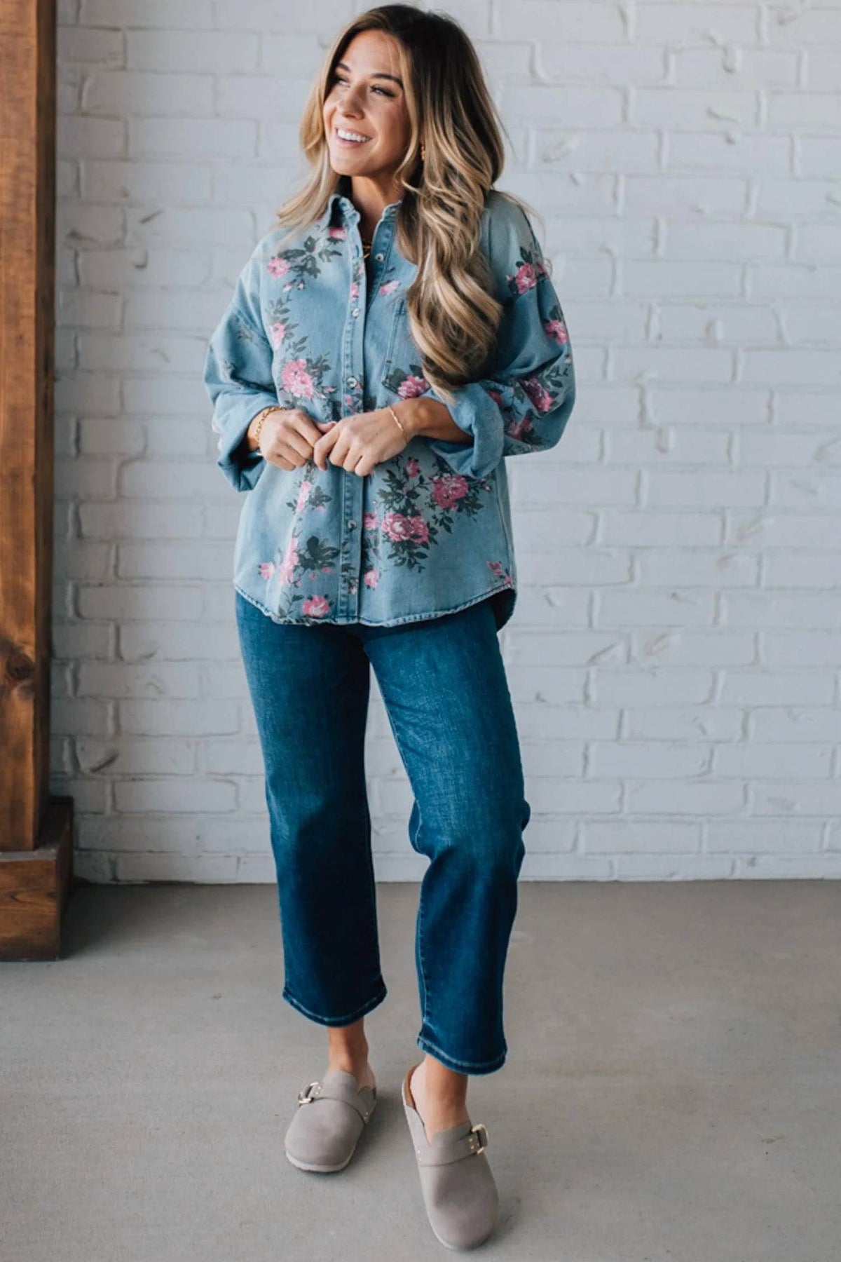Lalavon - Women's Floral Print Top