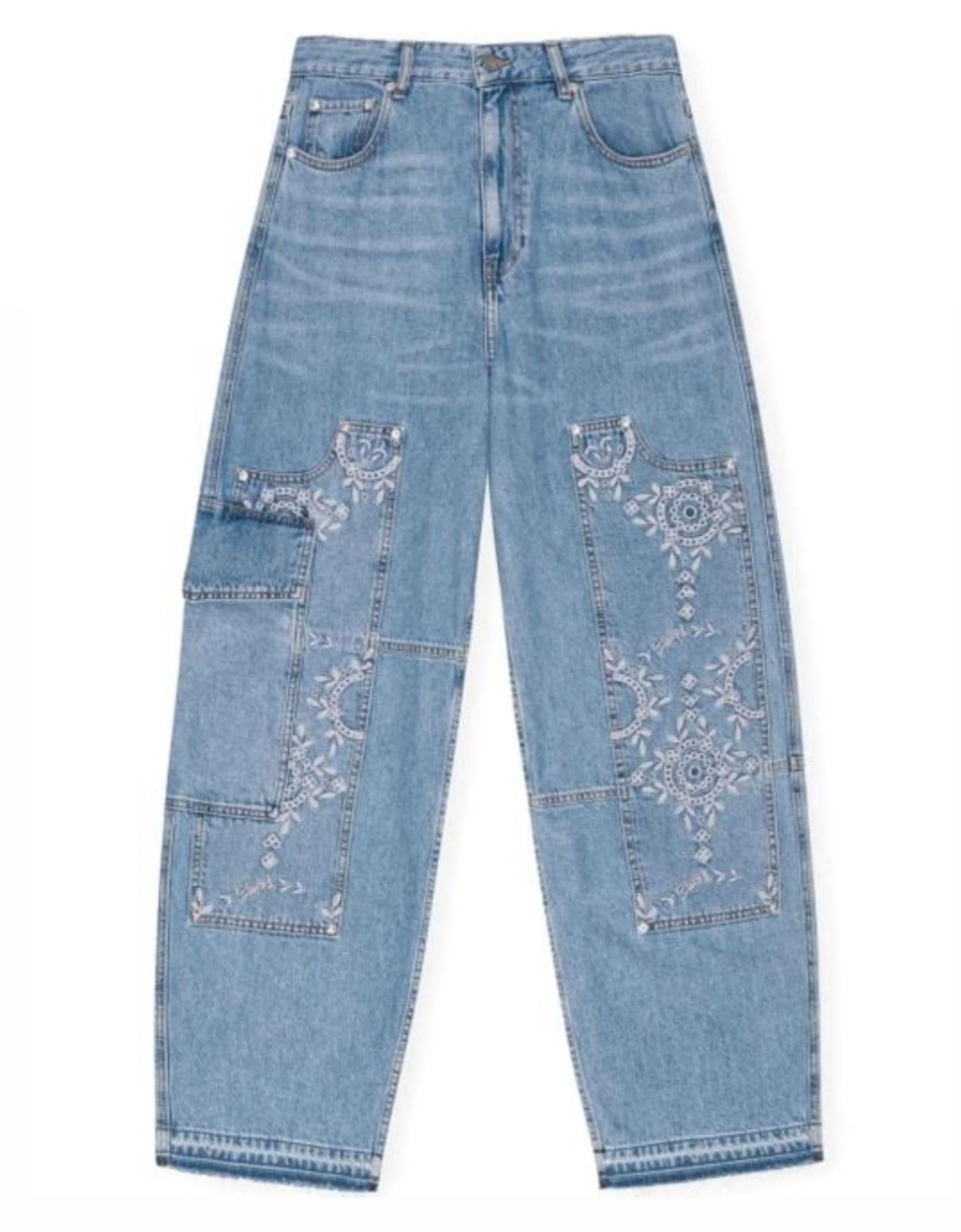 Ganni - Broderie Anglaise Carpenter Jeans
