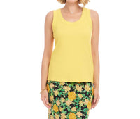 Karen Kane Ribbed Scoop Neck Tank in lemon - women's tank top