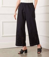 Karen Kane - Cutout Embroidery Wide Leg Pants