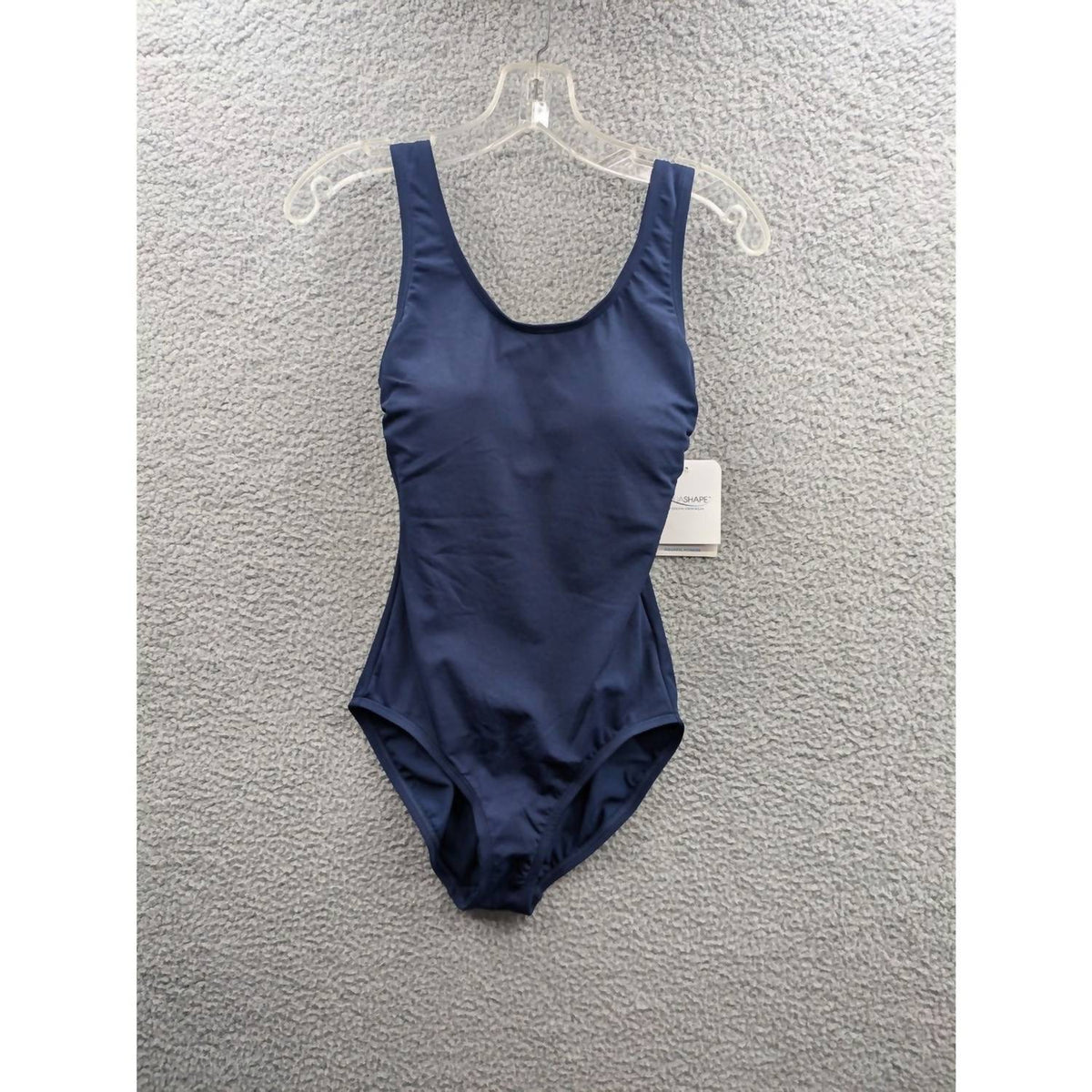 Dolfin Women's Aquashape Conservative Lap Suit in navy - women's swimwear - detail view