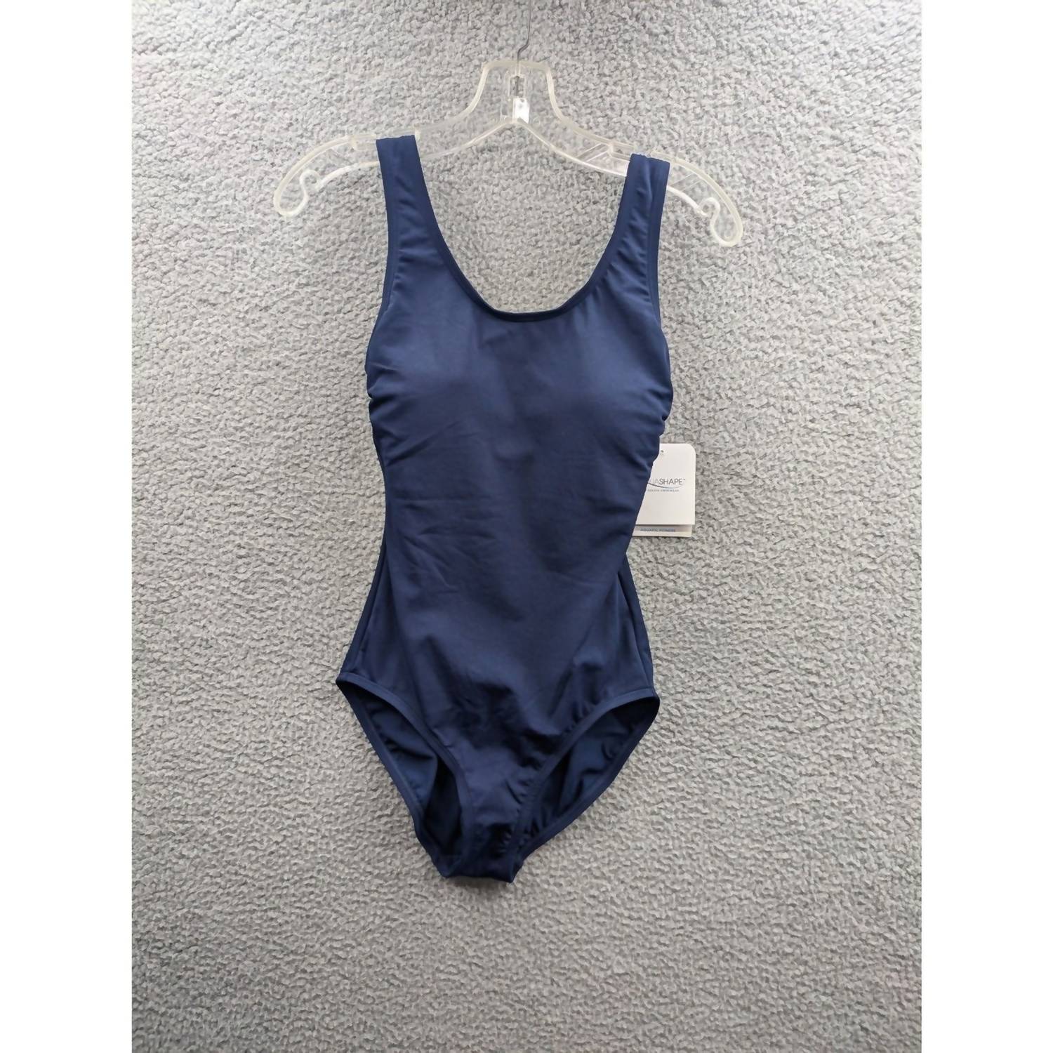 Dolfin Women's Aquashape Conservative Lap Suit in navy - women's swimwear - detail view