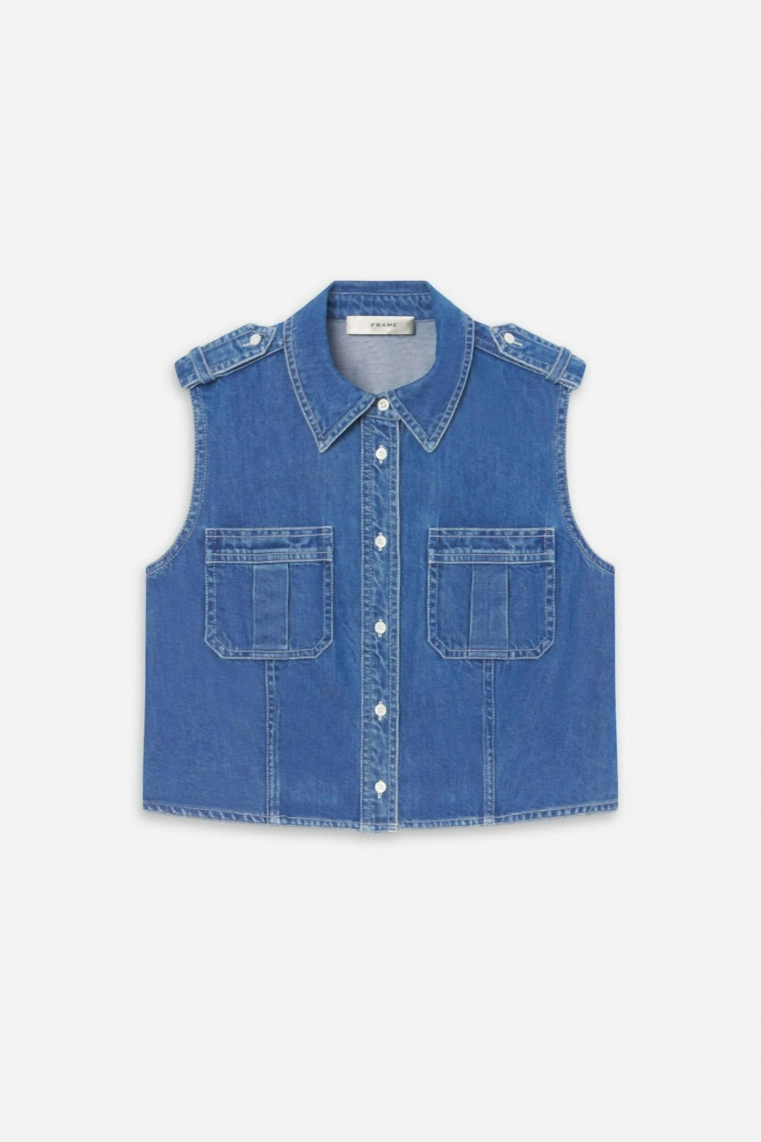 FRAME Major Utility-style Shirt in regulation - women's shirt - detail view