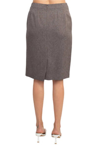 Nyp Suits - Crew Neck 3-button Slit Back Crepe Skirt Set