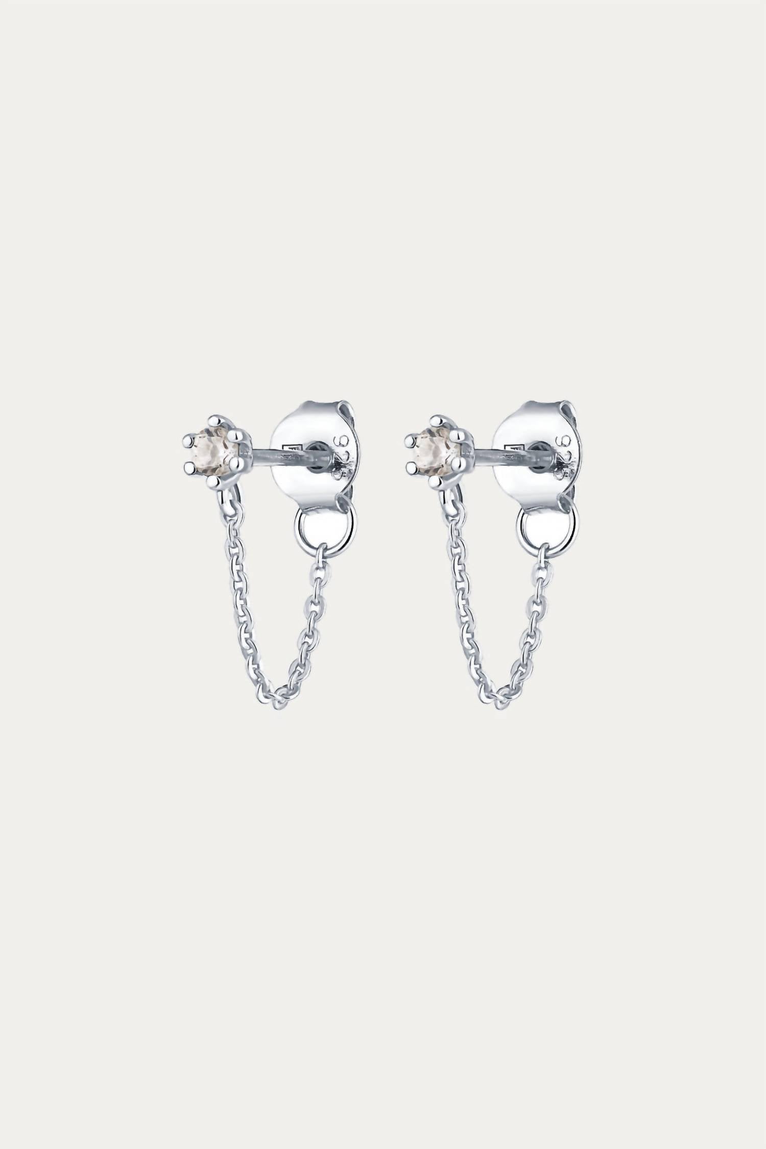 PLANT GEMSTONE CHAIN STUD