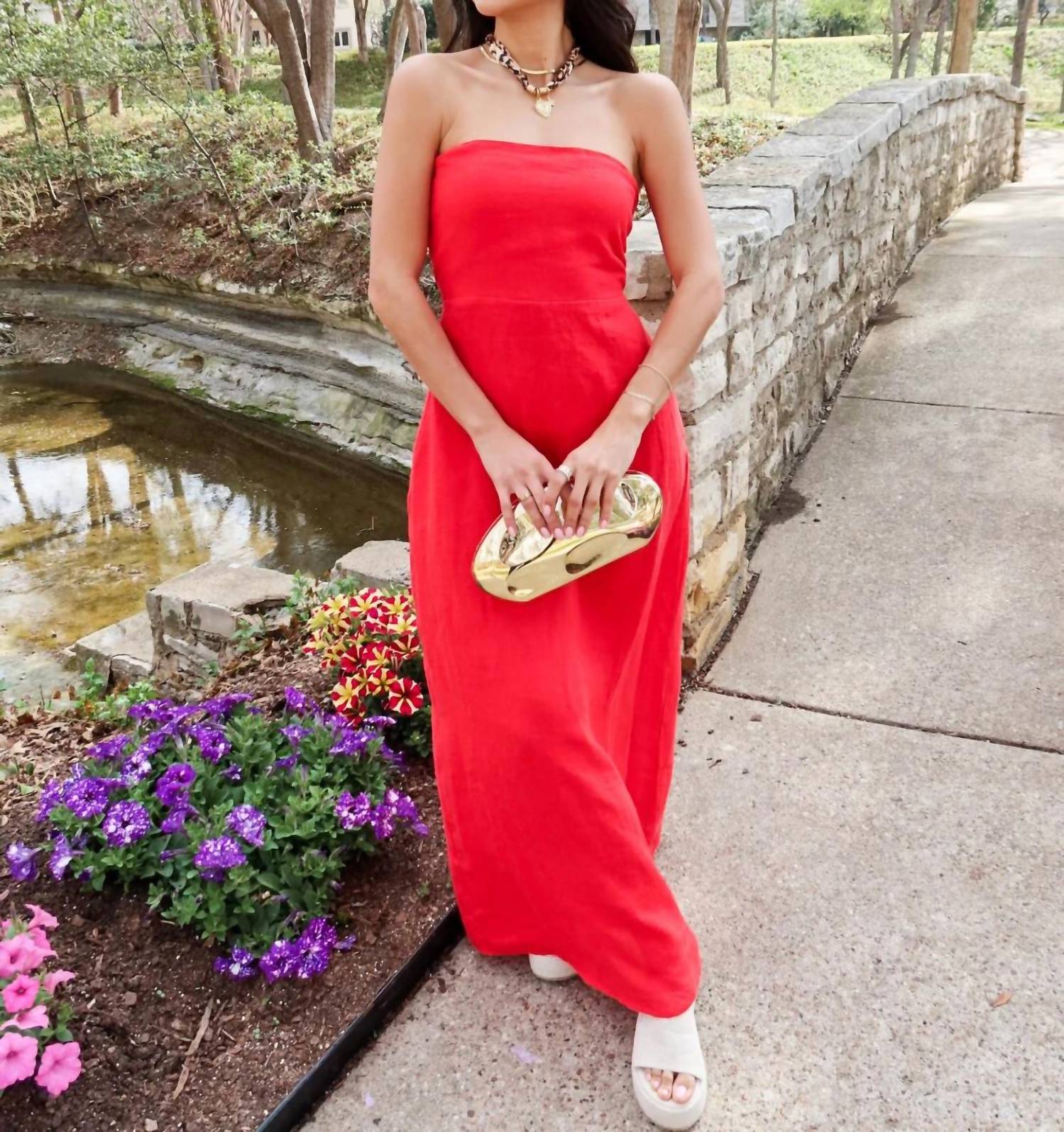 Olivaceous - Sienna Strapless Maxi Dress