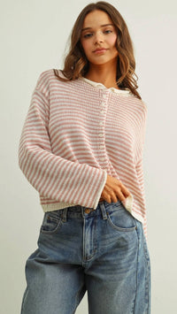 Miou Muse - Button Front Knit Cardigan
