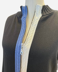 French Kyss - Women's Denim Braided Sweater