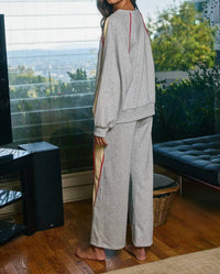 Bucketlist - Piping Details Color-block Wide-leg Sweat Pants