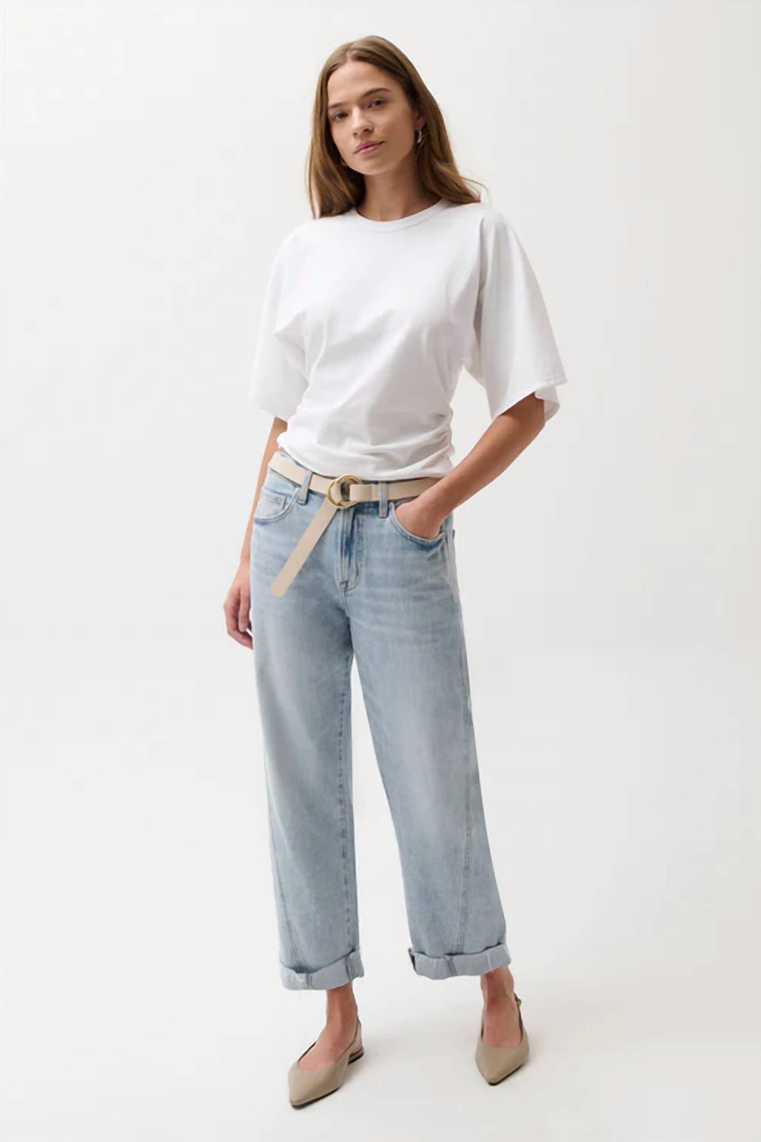 Pistola - Kacey Cuff Bow Leg Jeans