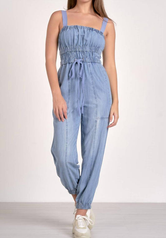 Elan - Shiloh Denim Jumpsuit - Plus